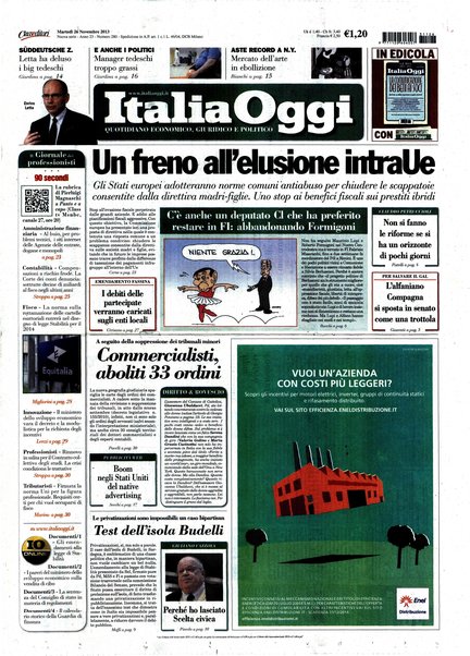 Italia oggi : quotidiano di economia finanza e politica